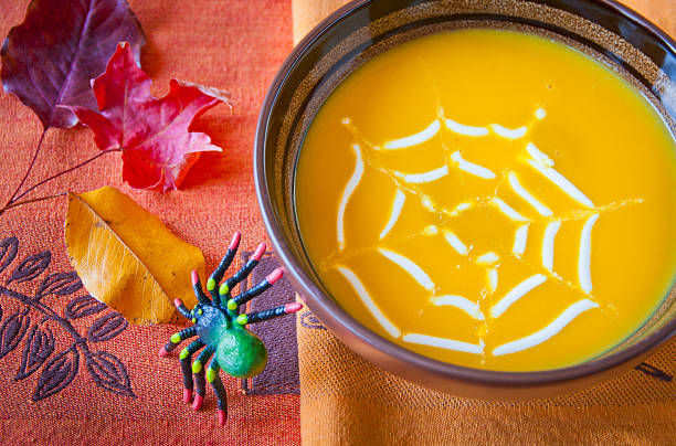 istock Pumpkin soup in a bowl. 186372555