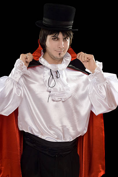 istock young man in a suit of Count Dracula 186373174