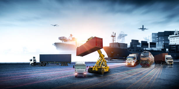 istock Asian Foreman and female dock worker control loading Containers box to truck for Logistic Import Export Background, Business logistic concept, import and export cargo concept 1863736553