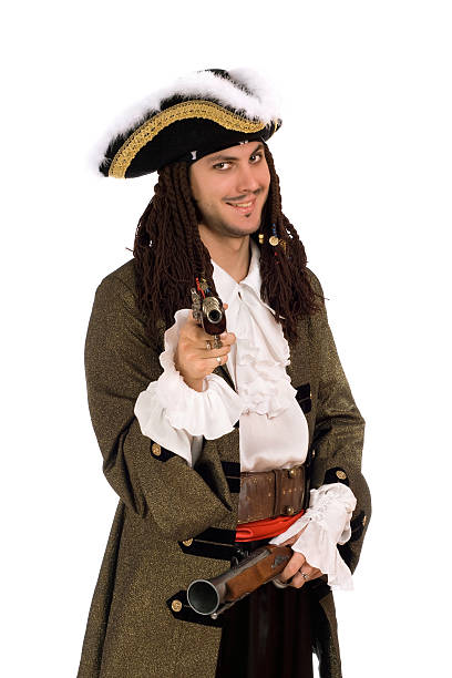 istock man in a pirate costume with pistols 186374958