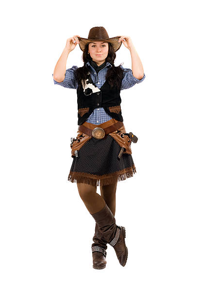 istock woman dressed as a cowboy 186376090
