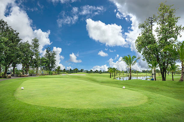 Beautiful golf park stock photo