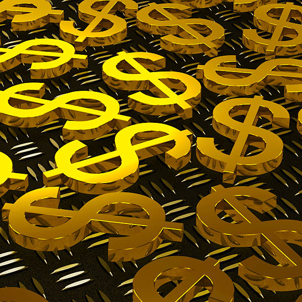 istock Dollar Symbols On Floor Showing American Earnings 186376640
