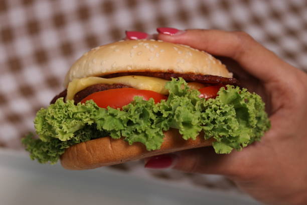 istock Lots of veggie hamburgers 1863773586