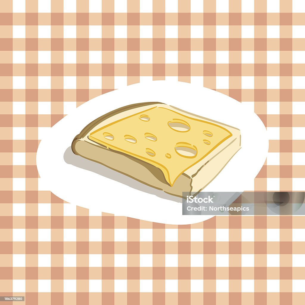 Cheese sandwich Cheese sandwich on checkered background. Cheese Sandwich stock vector