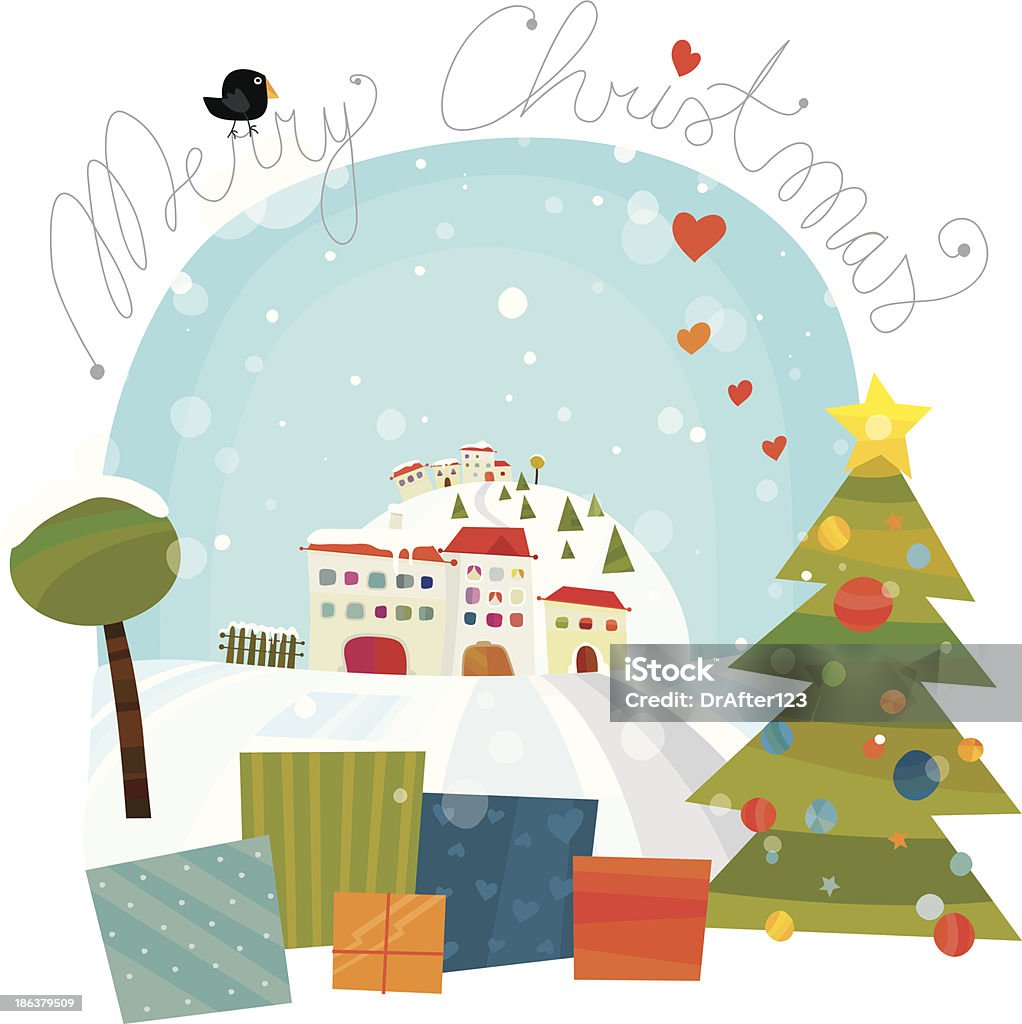 Wesołych Świąt Bożego Narodzenia - Grafika wektorowa royalty-free (Balustrada - Granica)