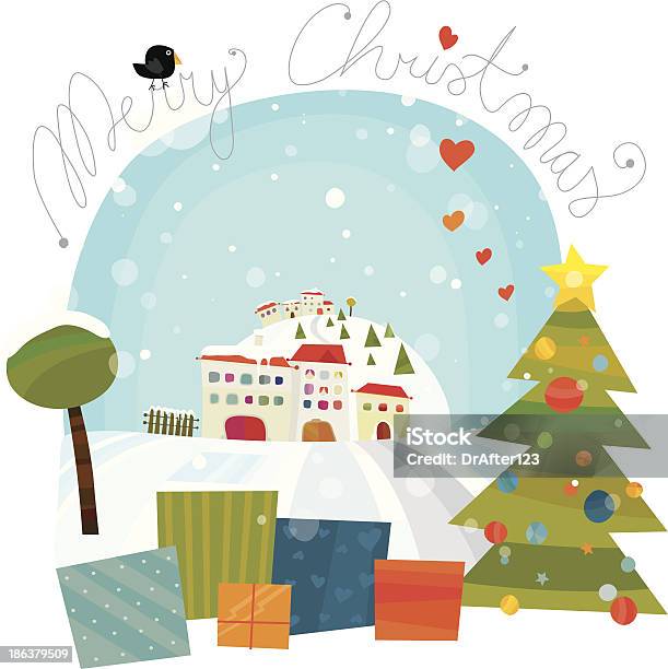 Wesołych Świąt Bożego Narodzenia - Stockowe grafiki wektorowe i więcej obrazów Balustrada - Granica - Balustrada - Granica, Biały, Boże Narodzenie