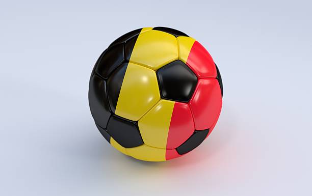 istock Soccer ball with Belgium flag 186379684