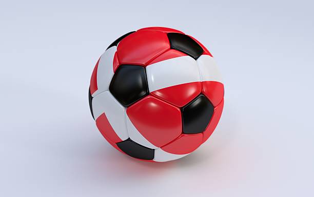 istock Soccer ball with Denmark flag 186379721