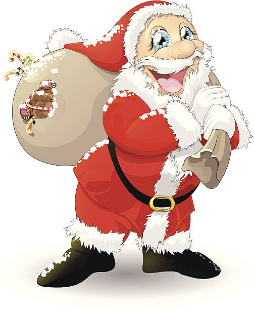 santa claus - lieke klaus stock-grafiken, -clipart, -cartoons und -symbole