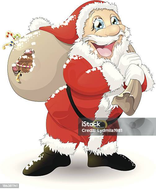 Santa Claus Stock Illustration - Download Image Now - Active Seniors, Adult, Bag