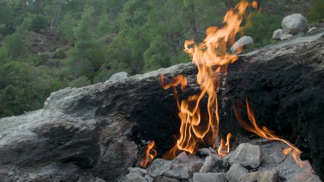 unquenchable fire at olympos,antalya province