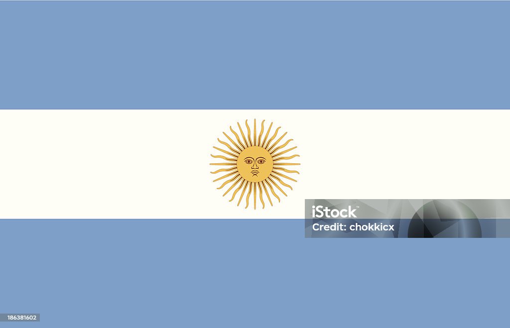 Illustrazione vettoriale di una bandiera Argentina - arte vettoriale royalty-free di Bandiera dell'Argentina