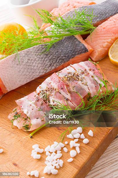 Salmon In The Bacon Coat Stock Photo - Download Image Now - Bacon, Close-up, Fish