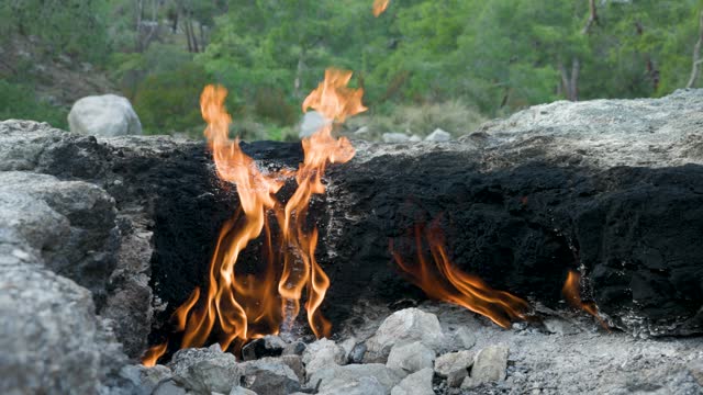 unquenchable fire at olympos,antalya province