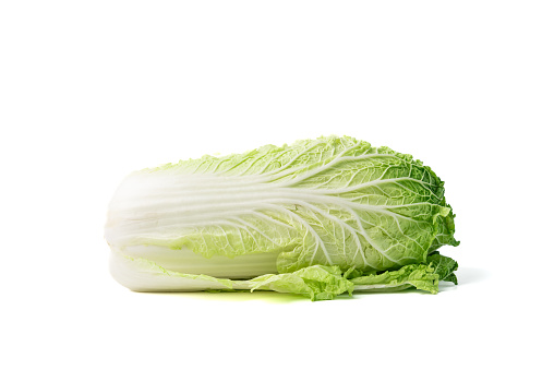 Fresh green Chinese cabbage, Chinese Leaf, wombok vegetable isolated on white background.