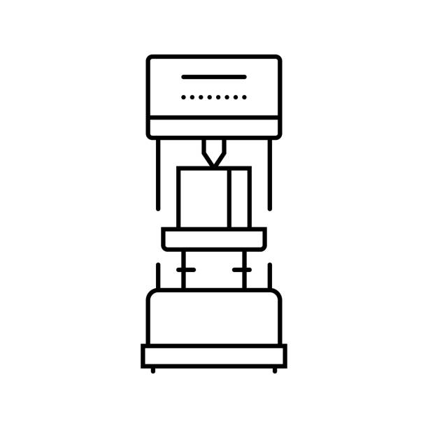 hardness testing materials engineering line icon vector illustration hardness testing materials engineering line icon vector. hardness testing materials engineering sign. isolated contour symbol black illustration hardness stock illustrations