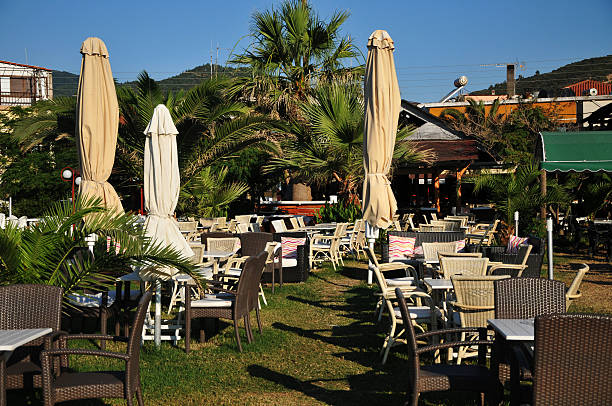 istock Greek tavern on the beach 186387223