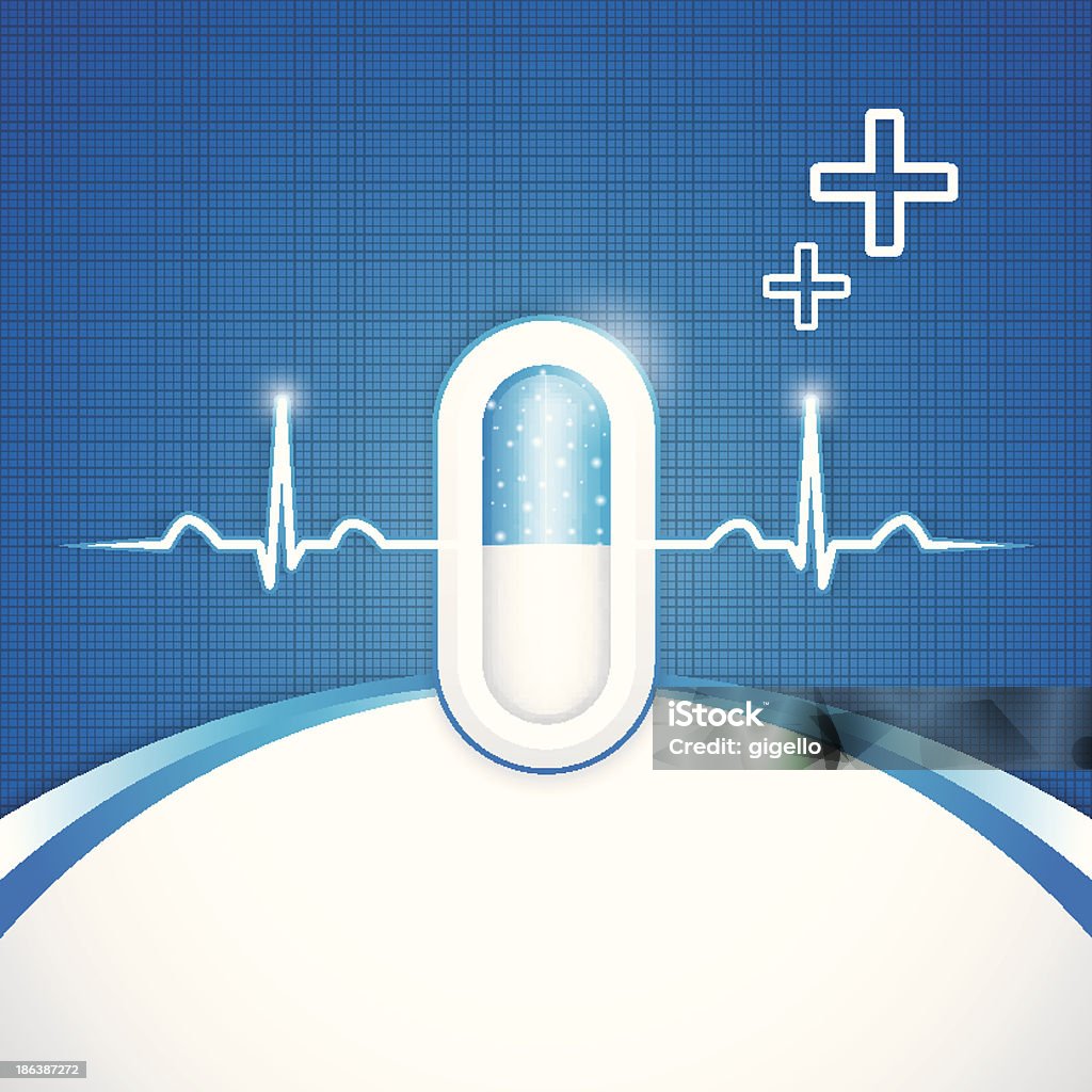 Azul medicamento alternativo concepto de - arte vectorial de Analgésico libre de derechos