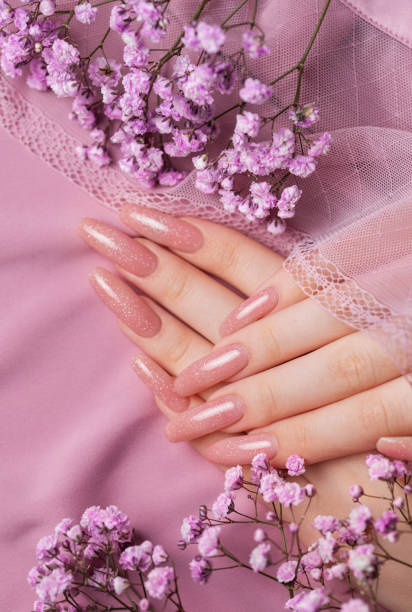 istock Female hands with beautiful manicure 1863884915