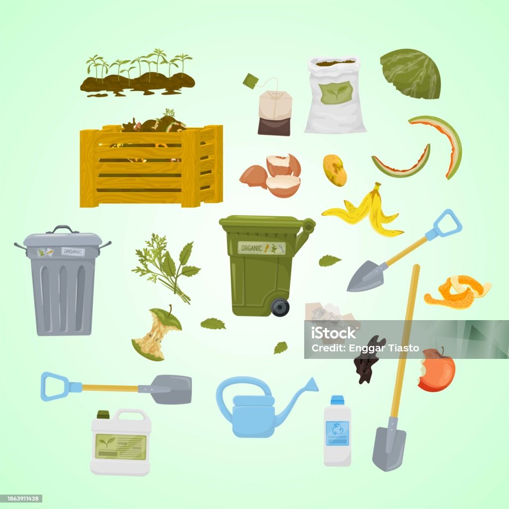 Composting Composition Round Compost Colored Composting Flat Composition Scraps Fertilizer ...