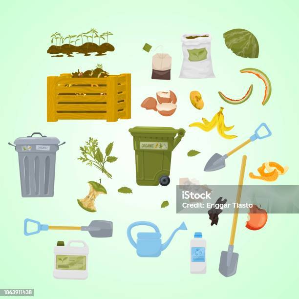 Round Compost Round Compost Colored Composting Flat Composition Scraps Fertilizer ...