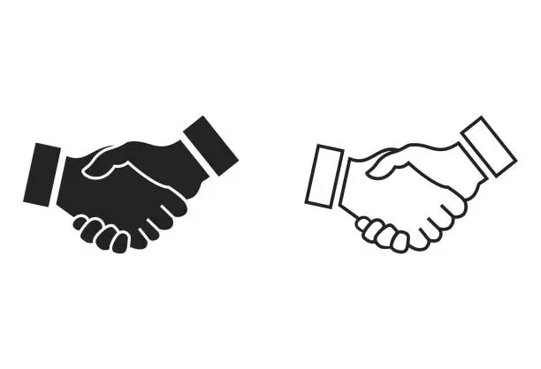 Vector illustration of Handshake icons