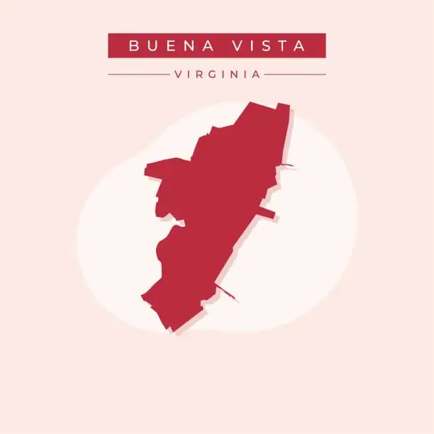 Vector illustration of Vector illustration vector of Buena Vista map Virginia