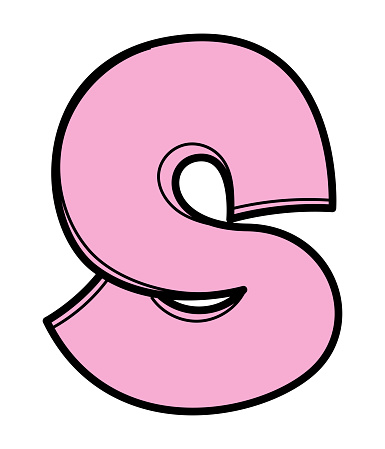 Letter S cartoon. Can be used for kids or baby prints, stickers, cards, nursery, apparel, teaching media, scrap book elements, party supply, baby shower and more