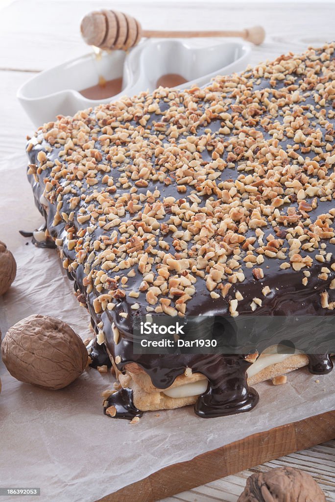 Honig-Kuchen mit Schokolade - Lizenzfrei Backen Stock-Foto