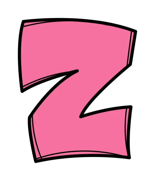 Vector illustration of Letter Z cartoon