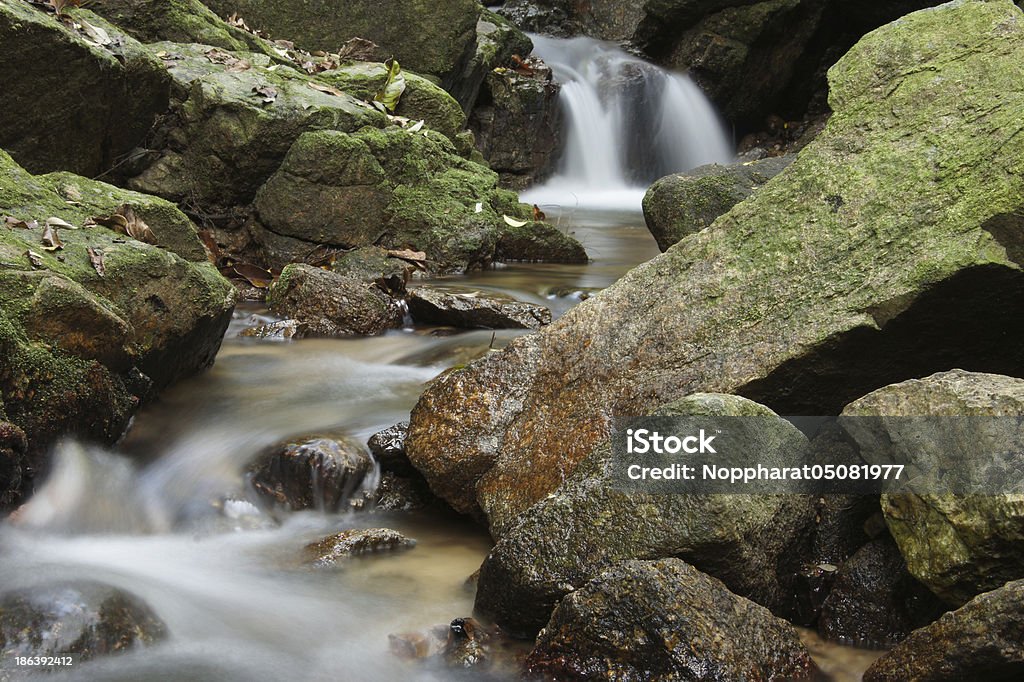 The small waterfall and rocks in forest, thailand The small waterfall and rocks, thailand Backgrounds Stock Photo