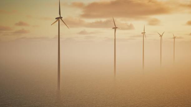 istock Wind Turbine On Water At Morning 1863928947