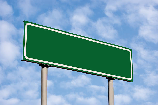 istock Blank Empty Green Road Sign Cloudscape, Sky Clouds, Roadside Signage 186394064