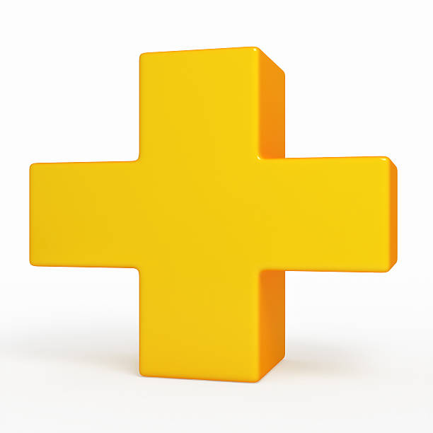 istock Yelow cross. Medical symbol. 186395575