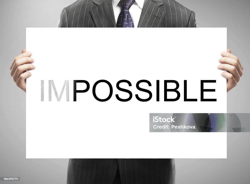 Manifesto con Impossibile - Foto stock royalty-free di Adulto