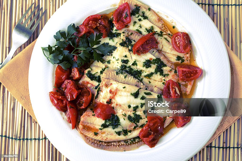 Sohle mit Kirschtomaten - Lizenzfrei Brotsorte Stock-Foto