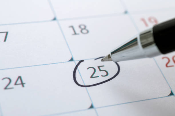 istock Mark on the calendar at number 25 1863979976