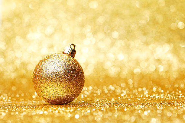 istock Golden christmas ball 186398052