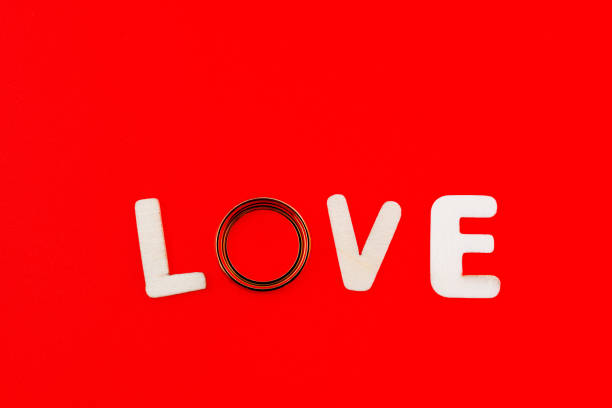 Wedding rings with word love