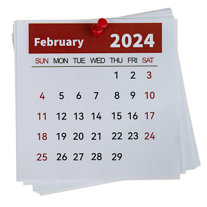 2024 Year April Calendar on a white background. 3d Rendering