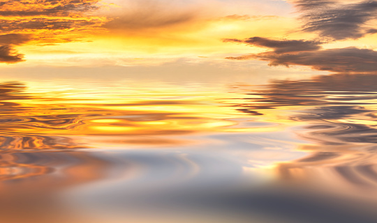Sunset sky reflected in the water