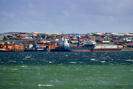Port Stanley, Falkland Islands: Stanley Harbour, located on a large inlet on the east coast of East Falkland island. A strait called \