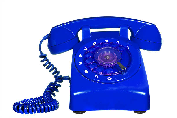 istock Retro dial style blue house telephone 186399176