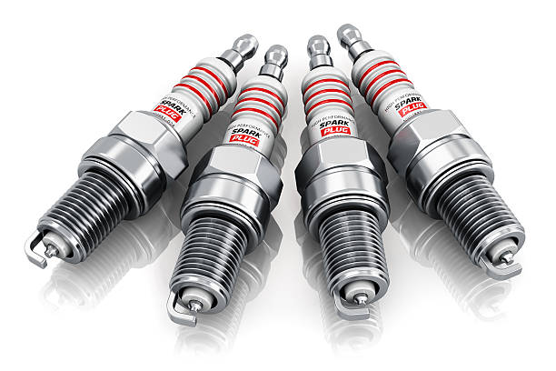 セットの sparkplugs - spark plug electrode transportation workshop ストックフォトと画像