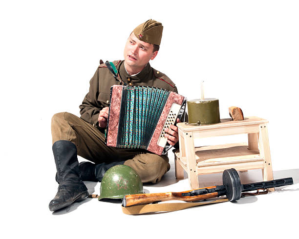 istock soldier with the accordion 186399227