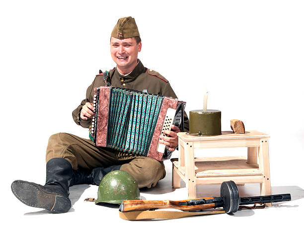 istock soldier with the accordion 186400206