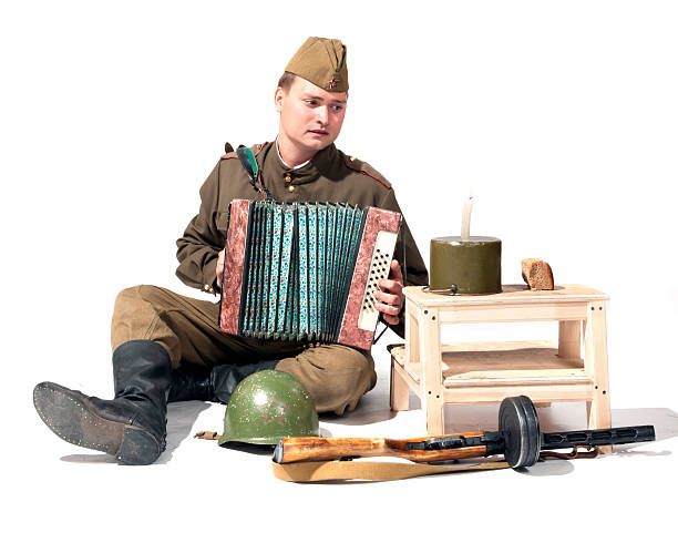 istock soldier with the accordion 186400208