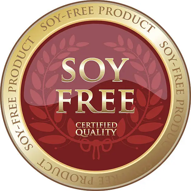 Vector illustration of Soy Free Product Label