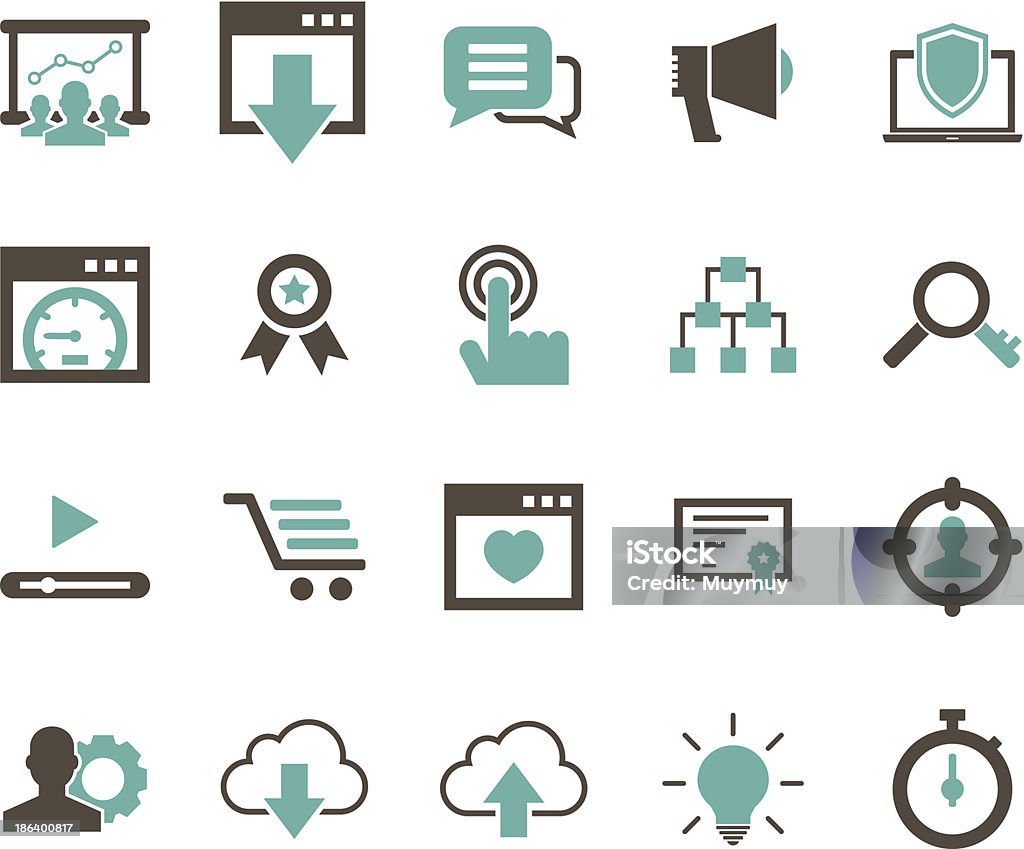 Conjunto de iconos de SEO - arte vectorial de Aspiraciones libre de derechos